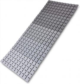 img 4 attached to Secure Your Shower With Extra Long Non-Slip Bath Mat - 34 X 15.4 Inch - Gradient Gray