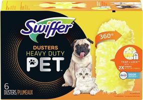 img 4 attached to Convenient 6 Count Swiffer 360 Dusters Heavy Duty Pet Refills with Febreze Odor Defense