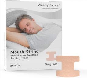 img 4 attached to Deep Sleep Mouth Tape By WoodyKnows - Anti-Snoring Strips For Nasal Breathing, Face Shape Maintenance - 24 Pieces, Medium Strength (Original Model)