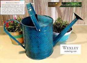 img 1 attached to Stylish And Practical: Robert Allen Wexley Metal Watering Cans In Mountain Waves Design - 2 Gallon And 5 Gallon Options Available