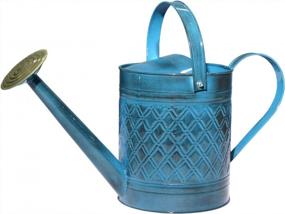 img 4 attached to Stylish And Practical: Robert Allen Wexley Metal Watering Cans In Mountain Waves Design - 2 Gallon And 5 Gallon Options Available