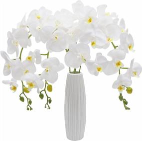 img 4 attached to 4 шт Artificial бабочка orchid branches для декора дома - White