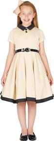 img 2 attached to 👗 BlackButterfly Vintage Clarity Champagne Girls' Clothing Dresses