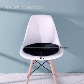 img 3 attached to Shinnwa Black Round Dorm Fur Chair Cushion Pad With Furry Faux Fur Cover Small Mini Cute Seat Cushion For Kids Desk Chair Teen Girls Bedroom Décor 14 Inch
