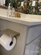 картинка 1 прикреплена к отзыву Matte Black TRUSTMI Toilet Paper Holder With Phone Shelf | Wall Mounted Bathroom Storage & Tissue Dispenser от Phillip Brown