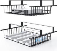under desk storage shelf 1 pack - metal drawer slide out for home office, 12.6'' x 9.45''x 3.93'', no drill/drill cable management tray basket organizer rack logo