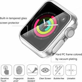 img 2 attached to Secbolt 42Mm Case Compatible Apple Watch Band With Built In Tempered Glass Screen Protector- All Around Protective Case For IWatch Series 3/2/1, Silver(42Mm)