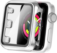 чехол secbolt 42 мм, совместимый с ремешком для apple watch со встроенной защитой экрана из закаленного стекла - универсальный защитный чехол для серии iwatch 3/2/1, серебристый (42 мм) логотип