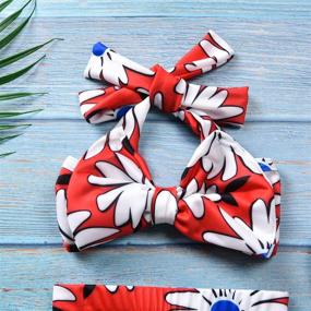 img 3 attached to 👙 Baby Girls Halter Bowknot Tube Top with Floral Short Bottoms: Stylish Bikini Bathing Suit Swimwear Set (2pcs)