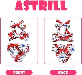 img 1 attached to 👙 Baby Girls Halter Bowknot Tube Top with Floral Short Bottoms: Stylish Bikini Bathing Suit Swimwear Set (2pcs)