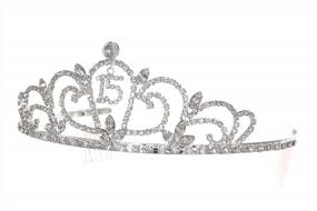 img 1 attached to Sparkling Crystal Tiara Crown For Memorable Birthday Celebrations And Quinceaneras - SAMKY T1167