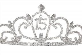 img 2 attached to Sparkling Crystal Tiara Crown For Memorable Birthday Celebrations And Quinceaneras - SAMKY T1167