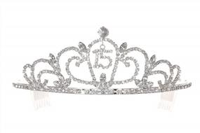 img 3 attached to Sparkling Crystal Tiara Crown For Memorable Birthday Celebrations And Quinceaneras - SAMKY T1167