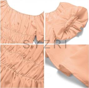 img 2 attached to SYZRI Women'S Summer Puff Sleeve Off Shoulder Mini Dress Ruffled A Line Flowy Swing Beach Dress