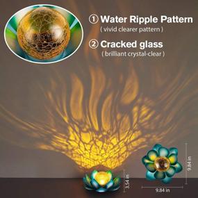 img 1 attached to Outdoor Waterproof Metal Glass Garden Light LED Lotus Flower Table Lamp Decorative Solar Lighting