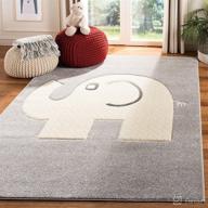 🐘 safavieh carousel kids collection 3' x 3' square grey/ivory crk165b elephant non-shedding nursery playroom rug - stylish and durable area rug for kids' spaces logo