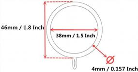 img 2 attached to Black 28Pcs 1.5" Inner Diameter Drapery Eyelet Sliding Curtain Rings With Pin-On Hooks