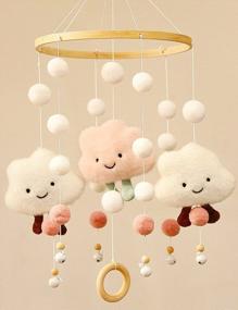 img 1 attached to Rotating Wooden Crib Mobile With Nut And Bead Accents For Baby Girls' Ceiling Nursery Décor