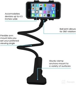 img 2 attached to Enhance Your Device Experience with the Audiology Connect 360 Adjustable Gooseneck Smartphone Stand - Ideal for Bed, Desk, Kitchen, and More!