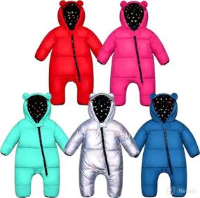 img 3 attached to 🧥 Abong Puffer Baby Winter Suit - Newborn Snowsuit with Cozy Fleece Lining and Bear-Eared Hoodie - Machine Washable Bunting Bodysuit