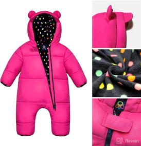 img 1 attached to 🧥 Abong Puffer Baby Winter Suit - Newborn Snowsuit with Cozy Fleece Lining and Bear-Eared Hoodie - Machine Washable Bunting Bodysuit