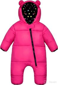 img 4 attached to 🧥 Abong Puffer Baby Winter Suit - Newborn Snowsuit with Cozy Fleece Lining and Bear-Eared Hoodie - Machine Washable Bunting Bodysuit