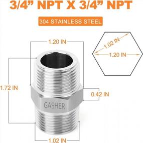 img 1 attached to 3/4-Inch Male Pipe X 3/4-Inch Male Pipe GASHER 5PCS Stainless Steel Reducer Adapter Fitting