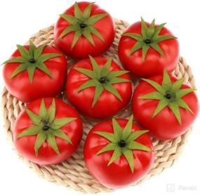 img 2 attached to 6pcs Gresorth Artificial Tomato Decoration Set - Lifelike Simulation Fake Fruit Vegetable for Home, Party or Kitchen