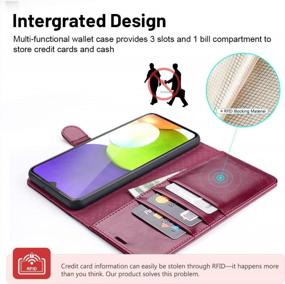 img 2 attached to Burgundy PU Leather Wallet Case For Galaxy A13 5G With RFID Blocking And Kickstand