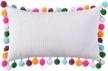 corduroy lumbar pillow cover with pom poms - 12x20 inch rectangular decorative cushion for home sofa and bed logo