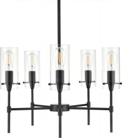 img 4 attached to Linea Di Liara Effimero 5-Light Black Chandeliers For Dining Room Farmhouse Dining Room Light Fixture Over Table Modern Kitchen Chandelier Pendant Light Fixtures, UL Listed