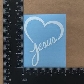 img 1 attached to 🔥 4 Pack of Jesus Decals: Heart of Jesus, Cross of Jesus, Infinity Jesus, Cross Heart (Small Size ~3.5", White)