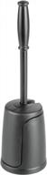 modern compact freestanding plastic toilet bowl brush holder for bathroom storage and organization, sturdy deep cleaning - covered brush - hyde collection charcoal gray logo