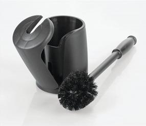 img 1 attached to Modern Compact Freestanding Plastic Toilet Bowl Brush Holder For Bathroom Storage And Organization, Sturdy Deep Cleaning - Covered Brush - Hyde Collection Charcoal Gray