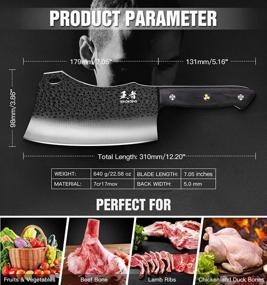 img 2 attached to ENOKING Hand Forged Serbian Chefs Knife - German High Carbon Stainless Steel Butcher Knife For Meat Cutting With Full Tang & Gift Box