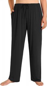 img 4 attached to Plus Size Women'S Bamboo Rayon Pajama Sleep Pants By Esenchel