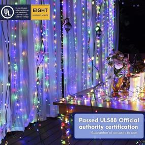 img 2 attached to 100LED водонепроницаемые зеленые гирлянды из ПВХ с 8 режимами для рождественской елки, Хэллоуина, свадеб и внутренних украшений - многоцветные, 48 футов - ROYAMY Outdoor Fairy Lights