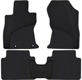 img 4 attached to 🚗 Custom Fit Car Floor Mats for Subaru Forester 2022 2021 2020 2019 2018 2017 2016 2015 2014 - Odorless & Washable Rubber Foot Carpet - Heavy Duty All-Weather Protection - Black Car Floor Liner