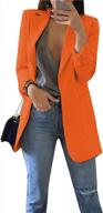yming womens solid color open front blazer long sleeve office jacket ol work cardigan with pockets plus size logo