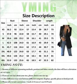 img 2 attached to YMING Womens Solid Color Open Front Blazer Long Sleeve Office Jacket OL Work Cardigan With Pockets Plus Size