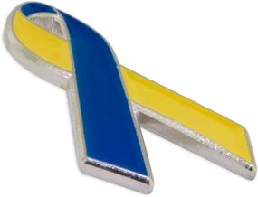 img 2 attached to PinMart Blue/Yellow Ukraine Awareness Ribbon Lapel Pin - Show Your Support!