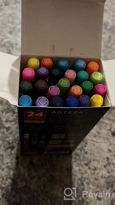 img 1 attached to 36 Assorted Colors Felt Tip Pens - ARTEZA 1.0-1.5Mm Quick Drying Water Based Ink Art Supplies For School, Office & Home review by Billy Dotie