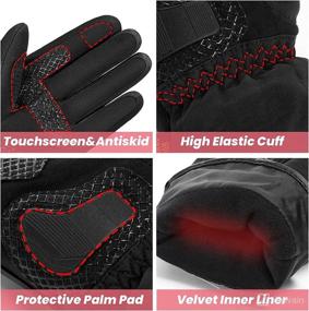 img 1 attached to 🧤 Waterproof Winter Motorcycle Gloves by ILM - Touchscreen Warm Glove for Men and Women, Ideal for ATV, UTV, Snowmobile, Skiing, and Cycling