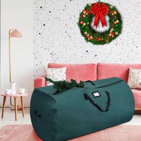 img 1 attached to Efficiently Store Your Christmas Tree With ProPik'S 7-9 Ft Tall Storage Bag - Durable 600D Oxford Material With Sleek Zipper For Holiday Xmas Storage - 52” X 30” X 30” Artificial Tree Case (Green)
