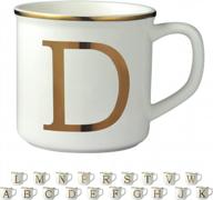 personalized 16oz gold initials coffee mug - letter d for family & friends gifting logo