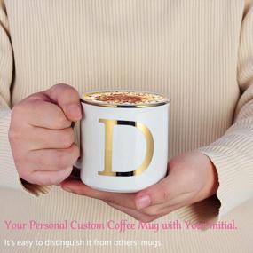 img 1 attached to Personalized 16Oz Gold Initials Coffee Mug - Letter D For Family & Friends Gifting