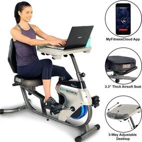 img 2 attached to Bluetooth-Enabled Recumbent Exercise Bike With 3-Way Adjustable Desk - EXERPEUTIC 2500