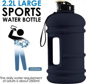 img 1 attached to Large 2.2L 75Oz Capacity Water Bottle With Handle Strap - Half Gallon Plastic Reusable Container For Gym, Sports, And Outdoor Activities, Eco-Friendly And Leakproof Wide Mouth Drinking For Men
