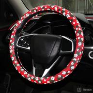 bompa 15 steering wheel cover tpe flower print steering cover for car suv(red) logo