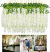 24 pcs white wisteria flowers 3.6' fake vine garland for wedding, party, garden decorations logo